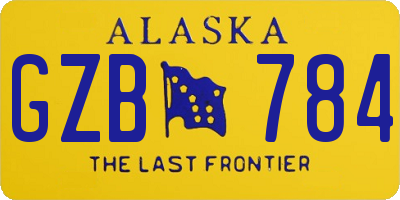 AK license plate GZB784