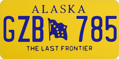 AK license plate GZB785