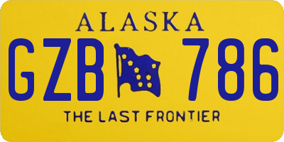 AK license plate GZB786