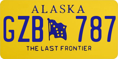 AK license plate GZB787
