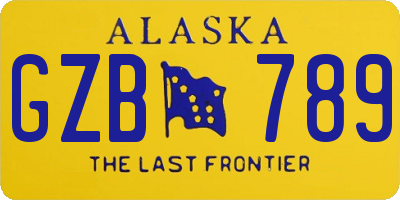 AK license plate GZB789