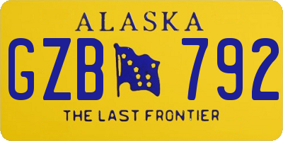 AK license plate GZB792