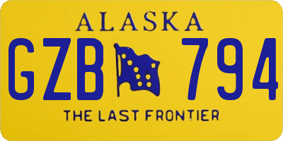AK license plate GZB794