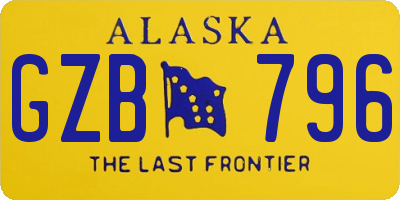 AK license plate GZB796