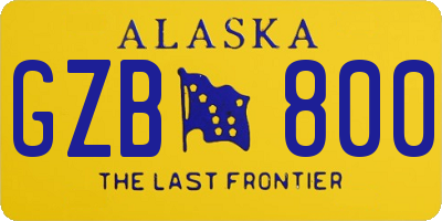 AK license plate GZB800