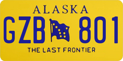 AK license plate GZB801