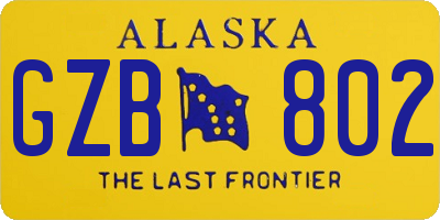 AK license plate GZB802