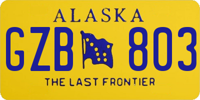 AK license plate GZB803