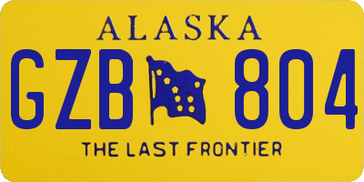 AK license plate GZB804