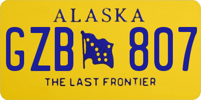 AK license plate GZB807