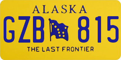 AK license plate GZB815