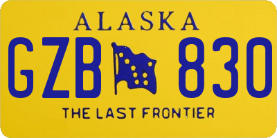 AK license plate GZB830