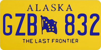 AK license plate GZB832