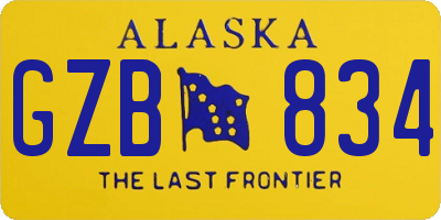 AK license plate GZB834