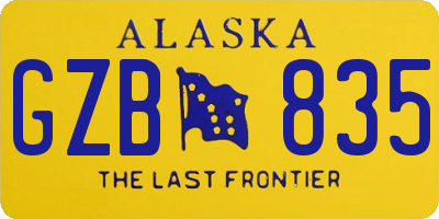 AK license plate GZB835