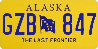 AK license plate GZB847