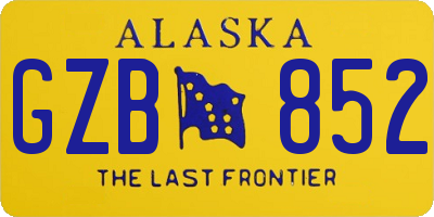 AK license plate GZB852