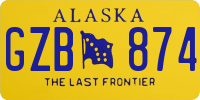 AK license plate GZB874