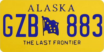 AK license plate GZB883