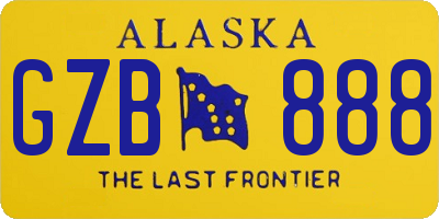 AK license plate GZB888