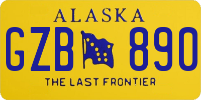 AK license plate GZB890