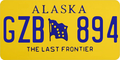 AK license plate GZB894