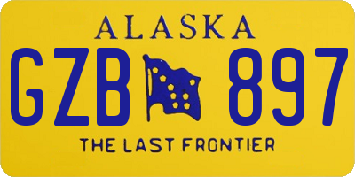AK license plate GZB897