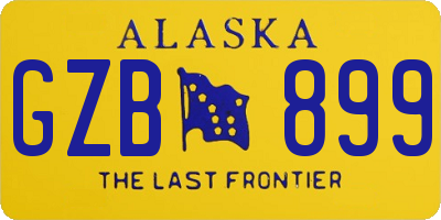 AK license plate GZB899