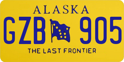 AK license plate GZB905