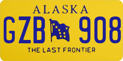 AK license plate GZB908