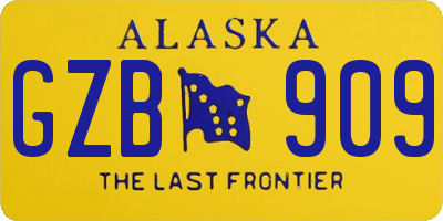 AK license plate GZB909