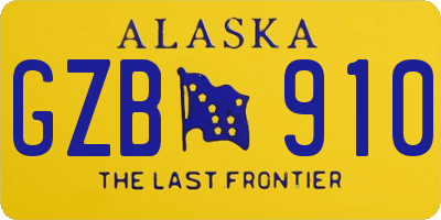 AK license plate GZB910