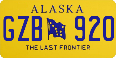 AK license plate GZB920