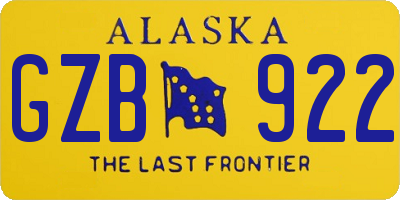 AK license plate GZB922