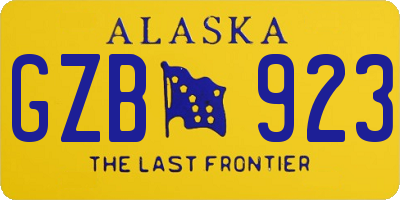 AK license plate GZB923