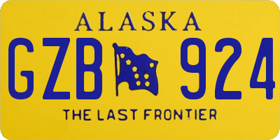 AK license plate GZB924