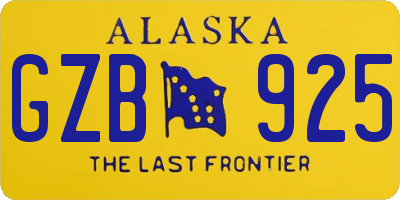 AK license plate GZB925