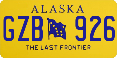 AK license plate GZB926