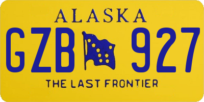 AK license plate GZB927
