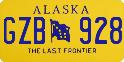 AK license plate GZB928