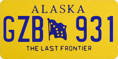 AK license plate GZB931