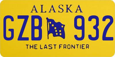 AK license plate GZB932
