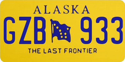 AK license plate GZB933