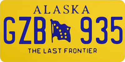 AK license plate GZB935