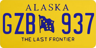 AK license plate GZB937