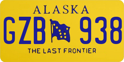 AK license plate GZB938