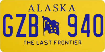 AK license plate GZB940