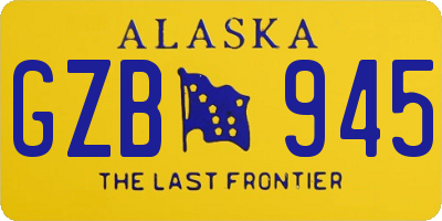 AK license plate GZB945