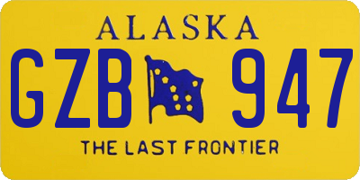 AK license plate GZB947