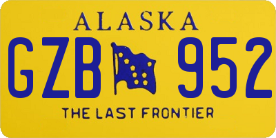 AK license plate GZB952
